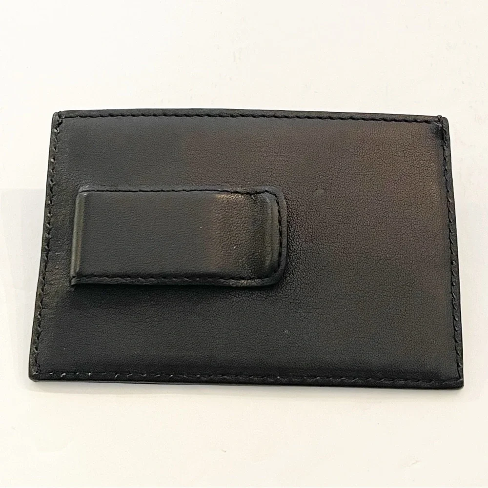 ECCO Black Leather Multi Card‎ Holder WALLET FORMAL CASE NEW